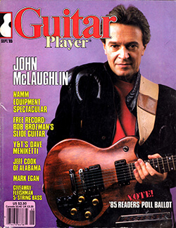 John McLaughlin - Cover Photo - Guitar Player Magazine - September 1985 with Roland G-303