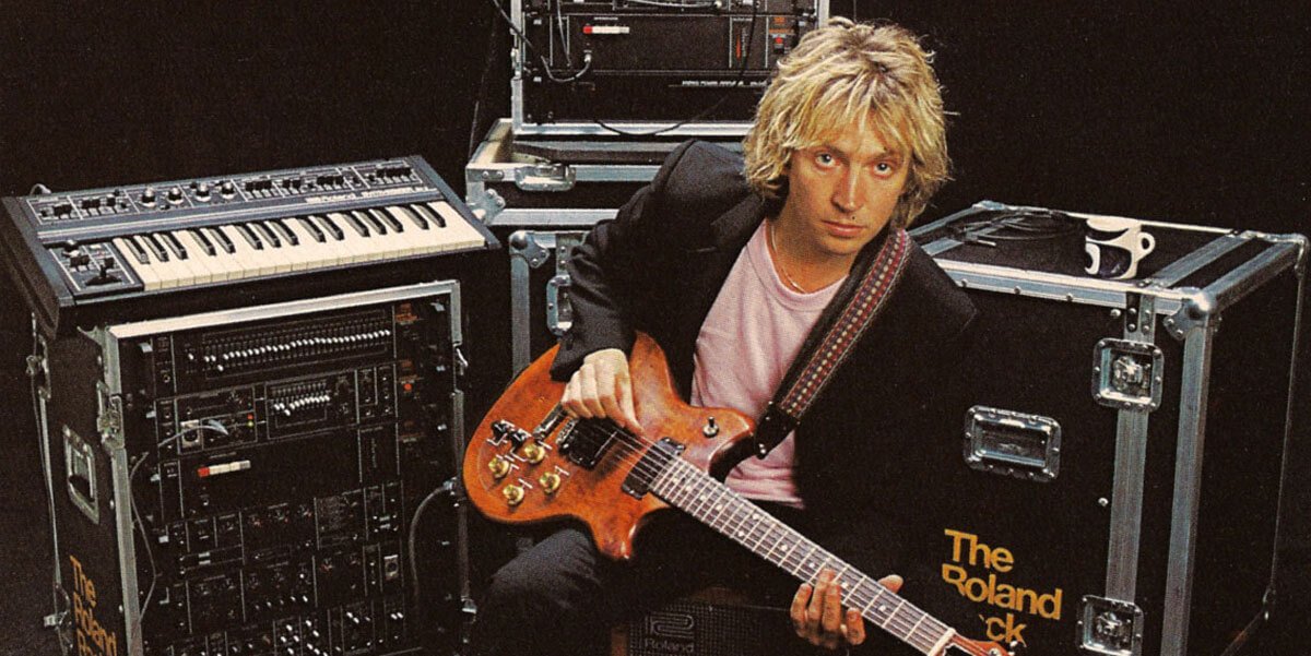 Police Guitarist Andy Summers with Roland G-303 guitar and GR-300 Guitar Synthesizer