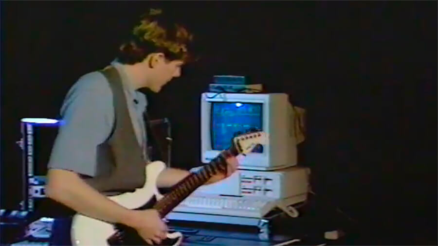 My Tandy 1000SX running Sequencer Plus Mark III with Roland MPU-401 Interface at WBRA Television Studios - December 1987