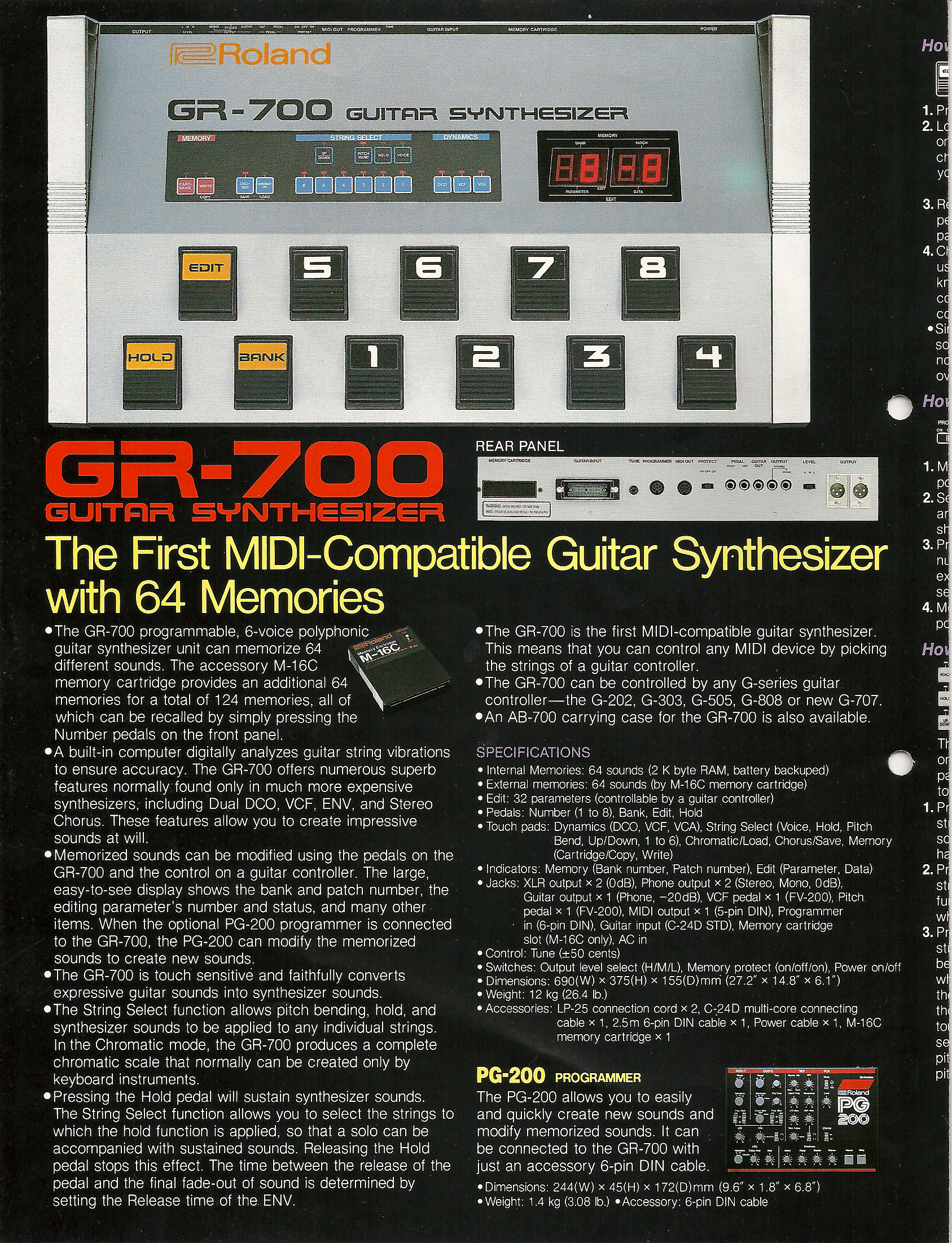 Roland G-707 Vintage Roland Guitar Synthesizer Controller GR-700 Hex