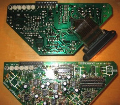 The above photo shows the G-202 electronics card (top) and the G-505 (below).